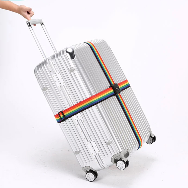 Travelsky 行李带带密码锁定制徽标个性化旅行可调节十字 pp TSA 行李带