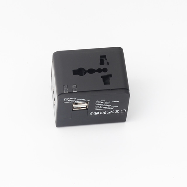 Travelsky 2 flat pins adapter plug 13605-4 多合一 全球通用 USB 旅行适配器 2 USB 充电器 6