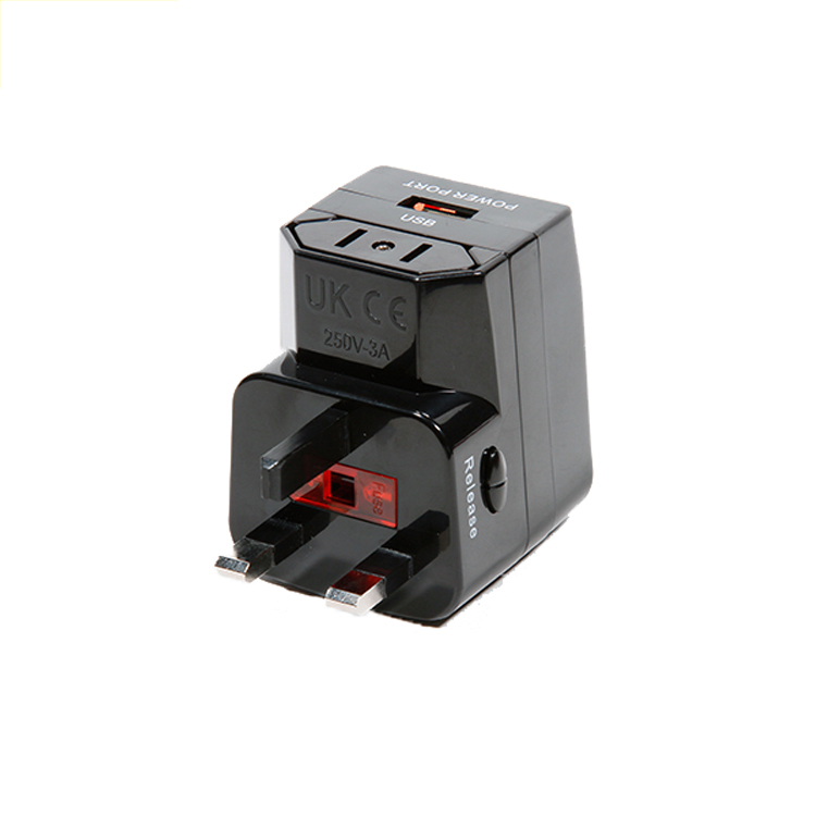 Travelsky 2 flat pins adapter plug 13605-4 国际插头适配器 13687-5