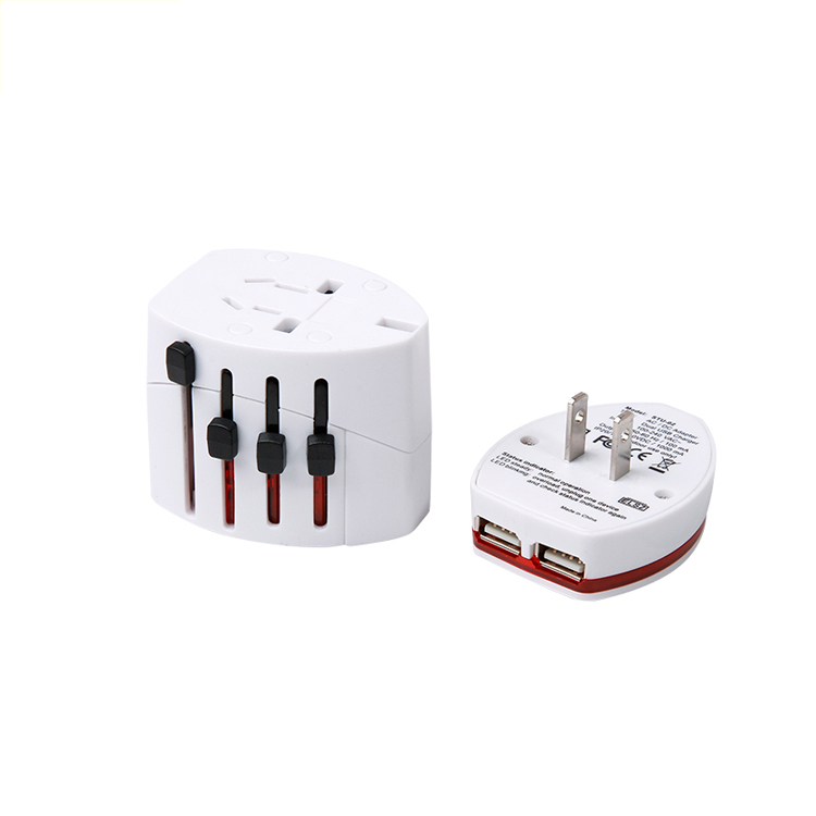 多合一国际通用世界插头旅行适配器带 USB-10