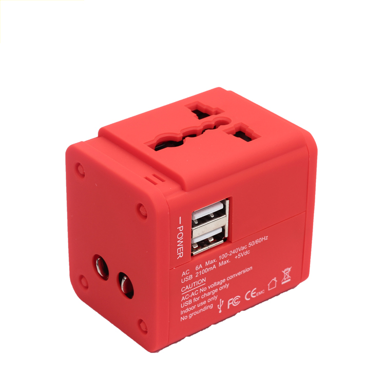 AU 美国英国欧盟世界多国旅行适配器带 USB 充电器 - 4